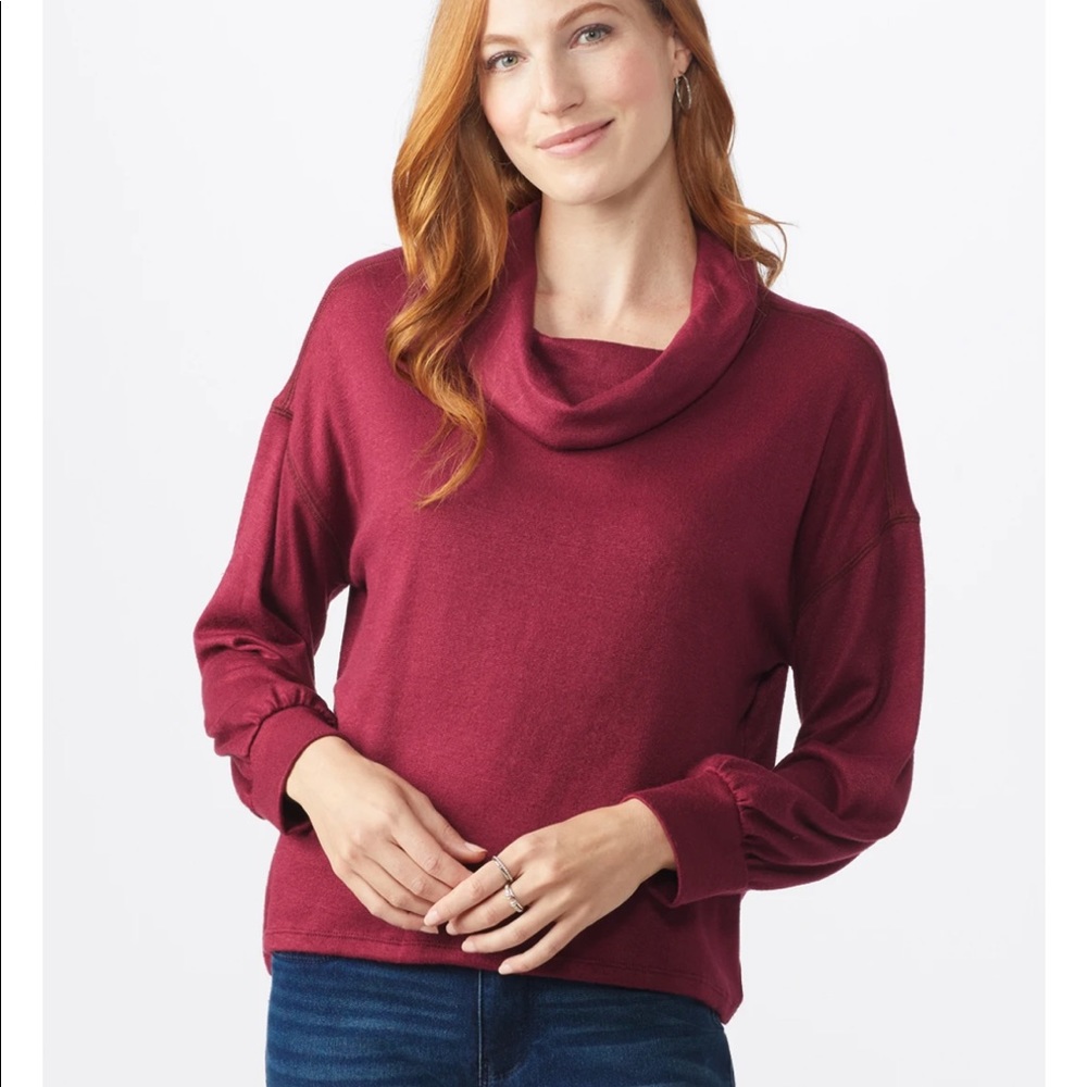 Plus Size SWEATER KNIT COWL NECK TOP